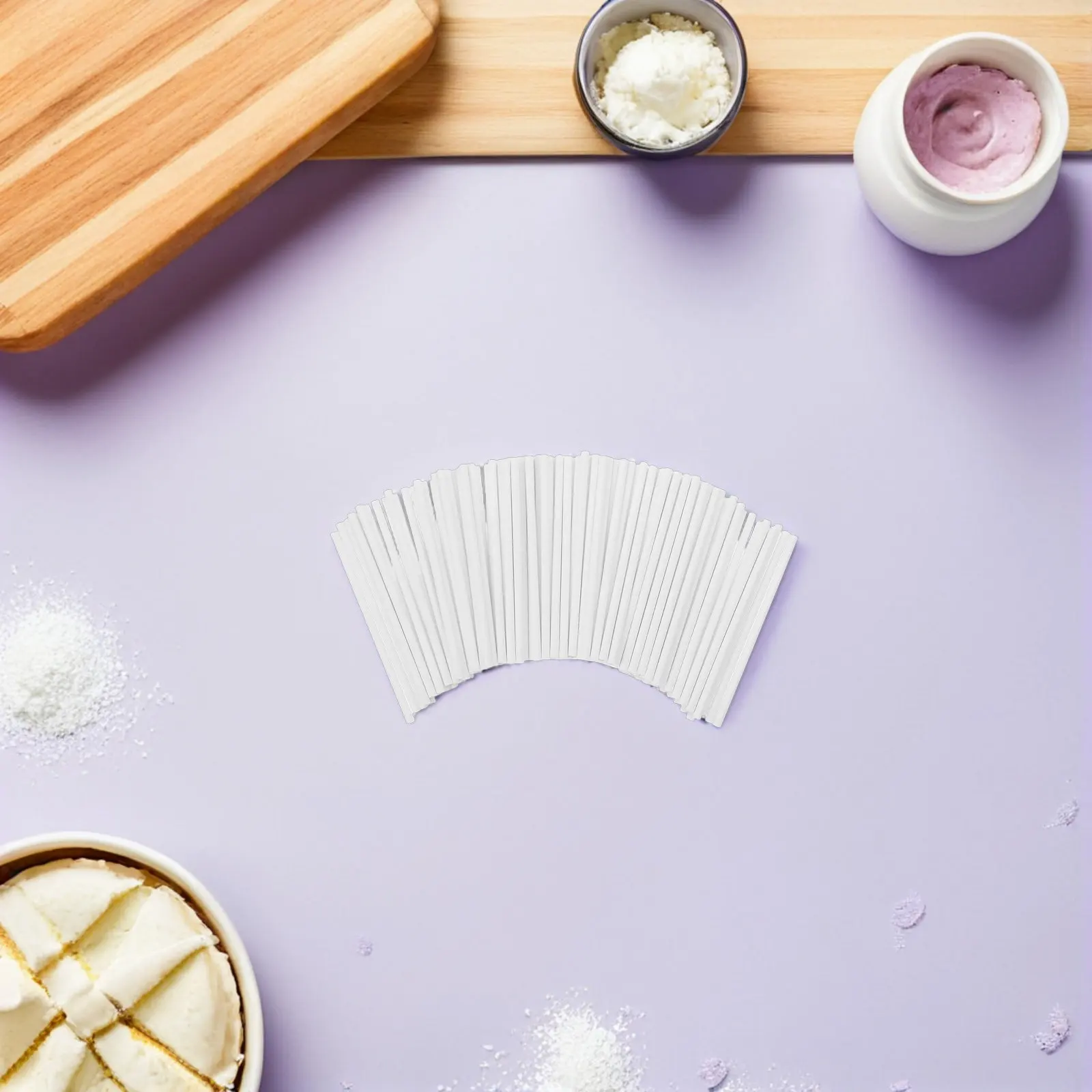 300Pcs Paper Lollipop Sticks 7.6cm X 3Mm Lightweight Disposable Swizzle Sticks for Weddings Birthdays Candy Making Sugar Craft