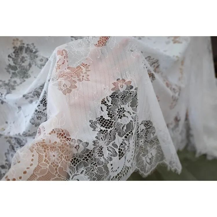 high quality export thin cotton texture eyelash lace fabric dress shirt cloth dress accessories