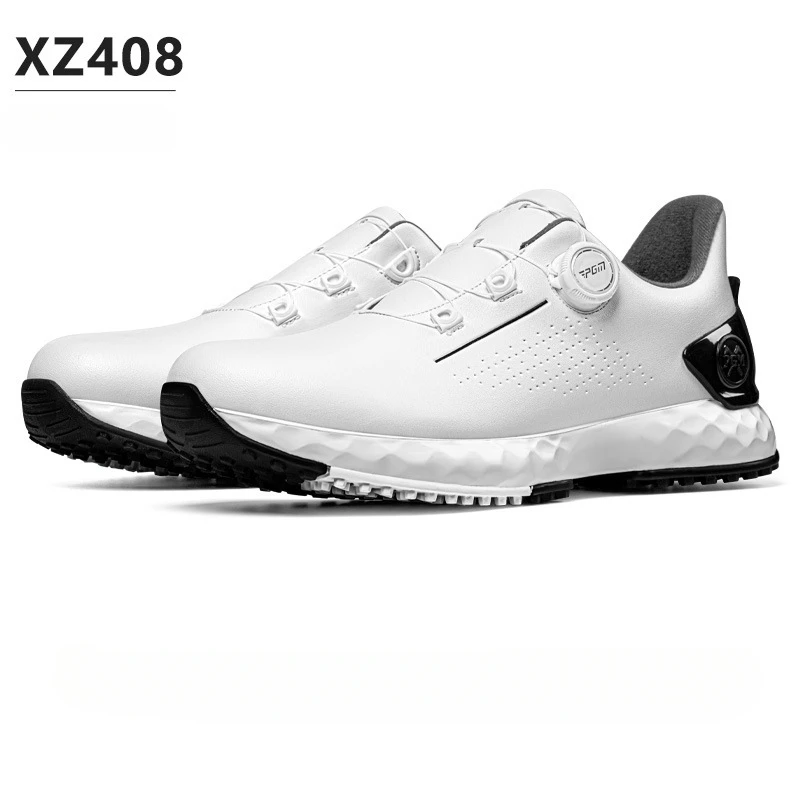 Sapatos esportivos de golfe masculinos pgm confortáveis amortecidos cadarços tênis à prova dwaterproof água anti-skid altura crescente sapatos de golfe xz408