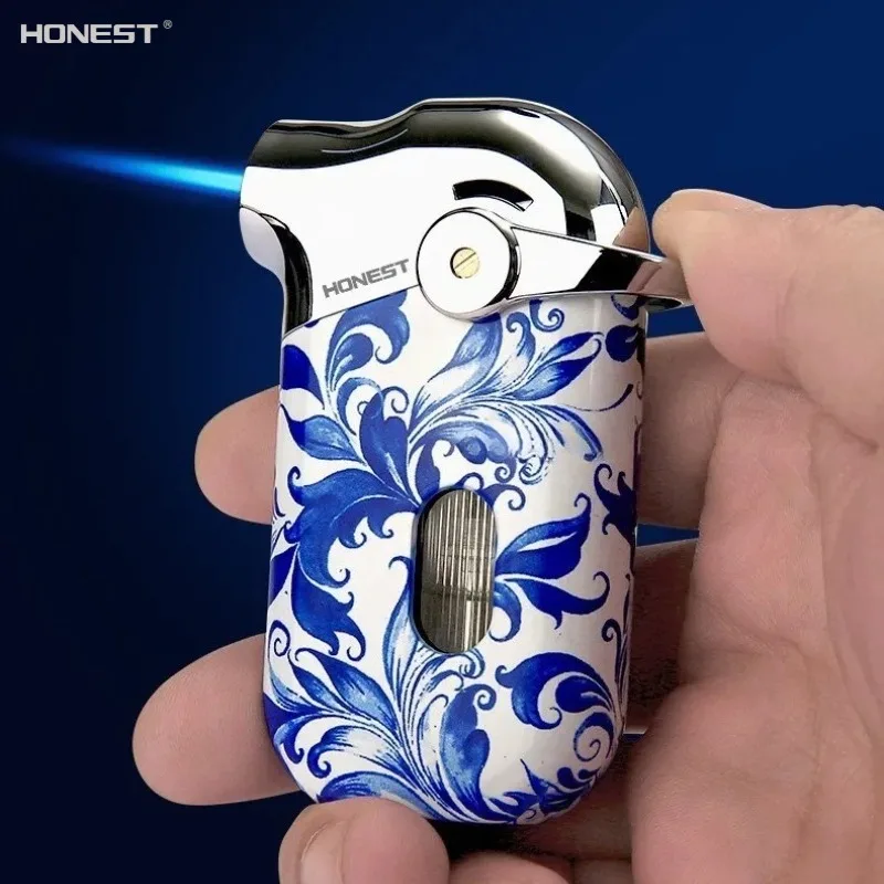 HONEST Large Capacity Direct Impact Windproof Lighter Cigar Spray Gun, Portable All Metal Material, Creative Personalized Gift