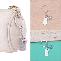 Game Love And Deep Space Keychain Caleb ruby Apple Square Cards Pendant Keyring Cosplay Props Delicacy Men Women Jewelry Gift