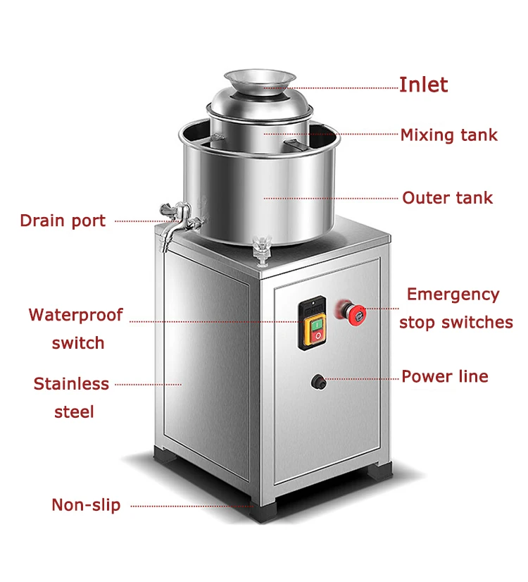 High Efficiency Commercial Fish Beef Meat Grinder Stainless Steel Electric Mincemeat Maker Meatball Beating Machine