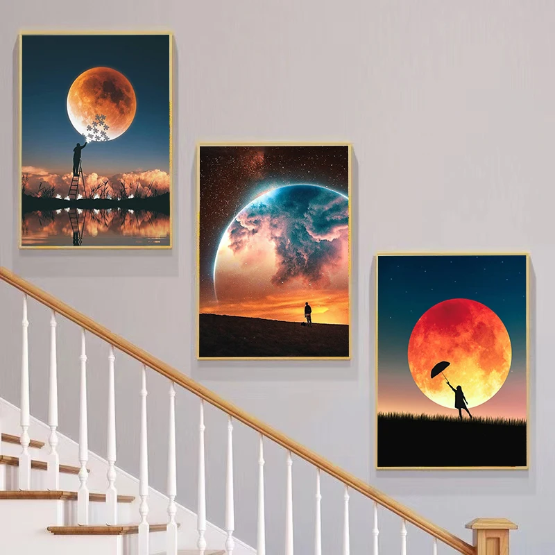 CHENISTORY 40x50cm malowanie numerami Moonlight pary malowanie według liczb, na płótnie DIY numer malarstwo dekoracje Home Decor prezent