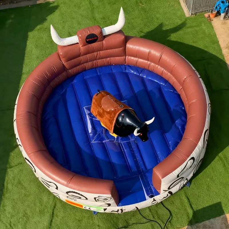 outdoor inflatable machinery bull riding game console, inflatable machinery bull machinery competitive bull riding set