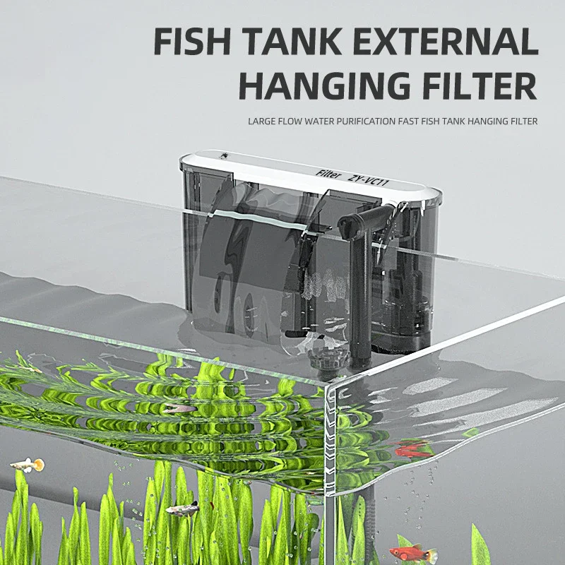 Filtro de acuario de 110V y 220V, filtro de tanque de peces montado en la pared, filtro de tanque de césped externo, flujo de agua ajustable, adecuado para 30-80CM