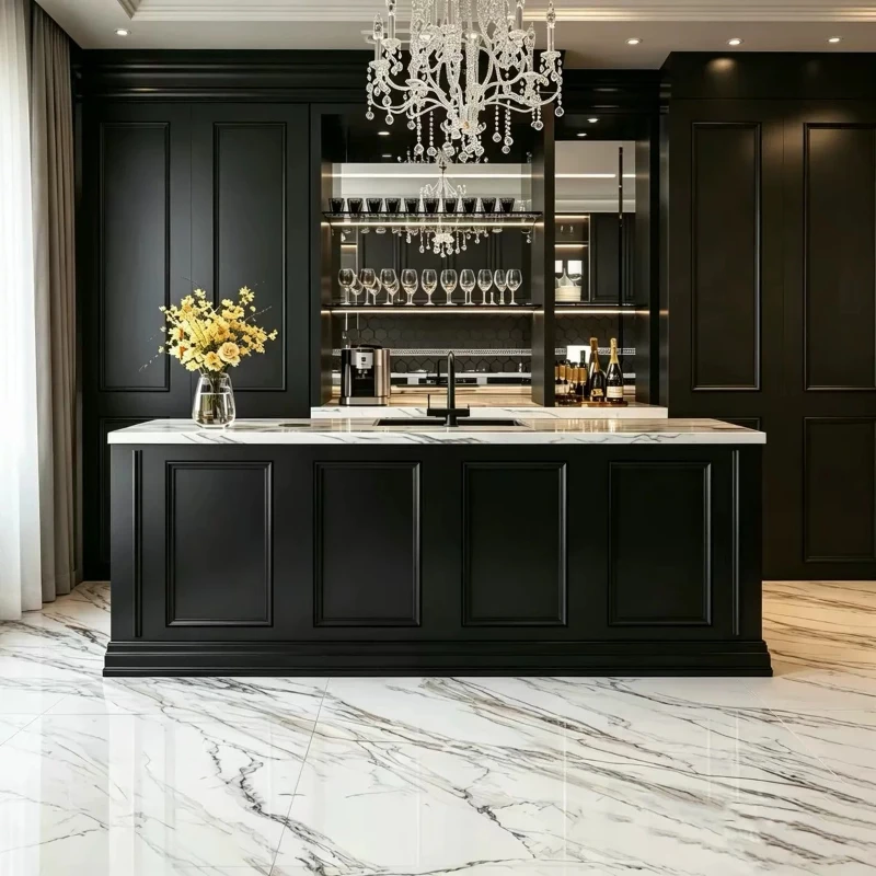 Nordic restaurant furniture French retro solid wood paint island table integrated open kitchen middle island kitchen console