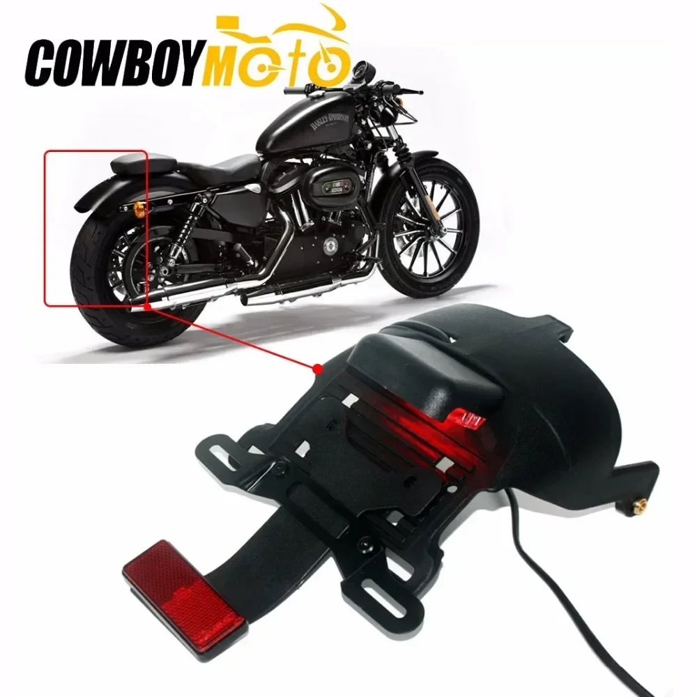 

Motorcycle Rear Fender Mount License Plate LED Light Lamp For Harley Sportster XL883 XL1200 2004-2019 2018 2017 2016 2015 2014
