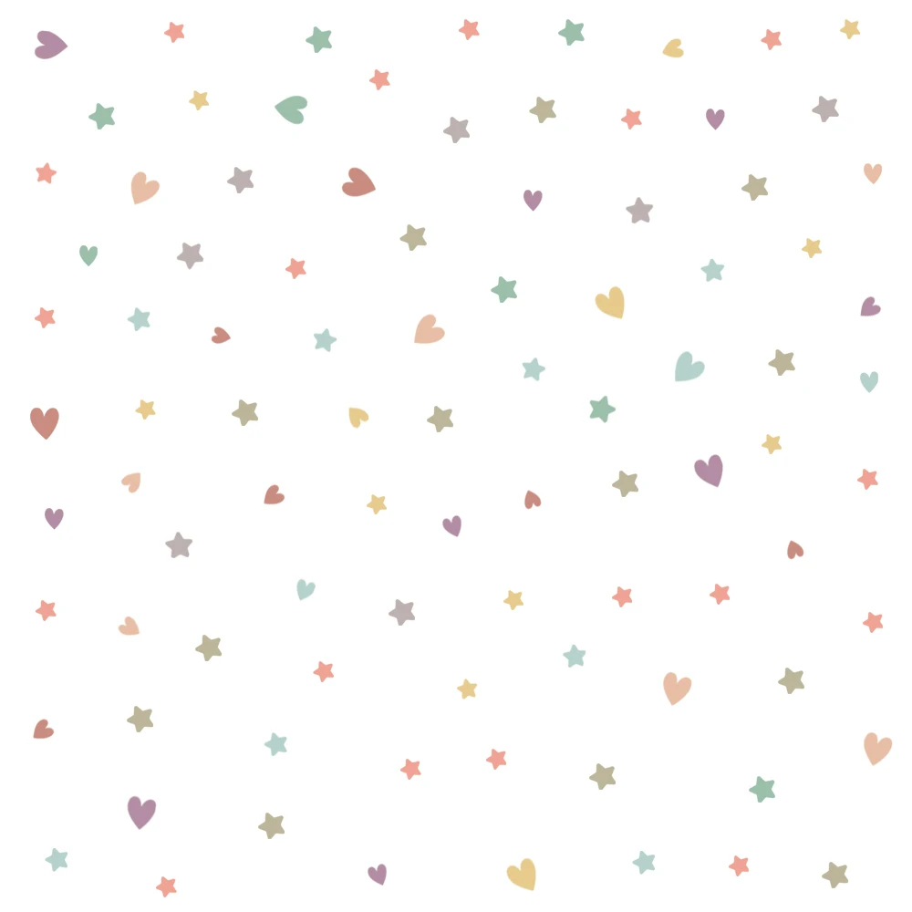 Small Fresh color DIY Wall Stickers for Display Cabinet Window Refrigerator Tile Glass Decor Art Removable Hearts Stars Decals