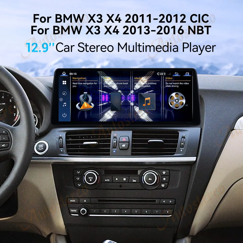 

Ultra 12.9 Dual BT Carplay Android 13 Car GPS Navigation For BMW X3 F25 X4 F26 2011-2016 Head Unit Multimedia Player Car Radio