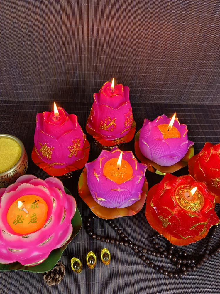 Golden Lotus Lamp for Candle Supply