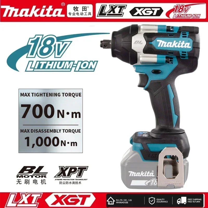 

[Can Open Truck Tires] Makita Tool DTW700 1200N.m High Torque Electric Impact Wrench 1/2 Inch Compatible With Makita 18V Battery