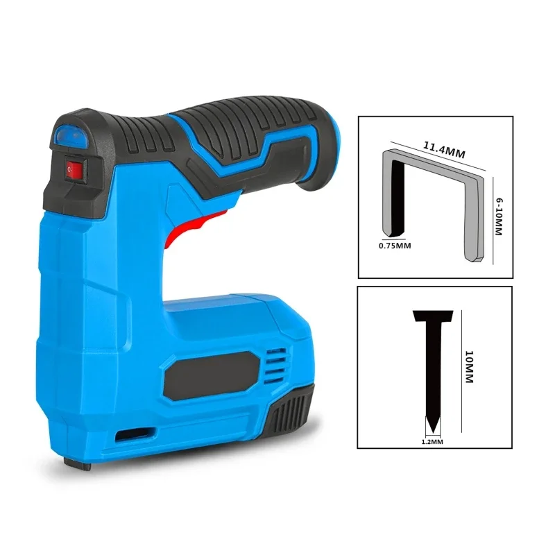 Lithium-Ion Sem Fio Elétrica Nail Gun, Staple Gun, Nailer Grampeador, Móveis Ferramenta DIY, Madeira Frame, Multitool