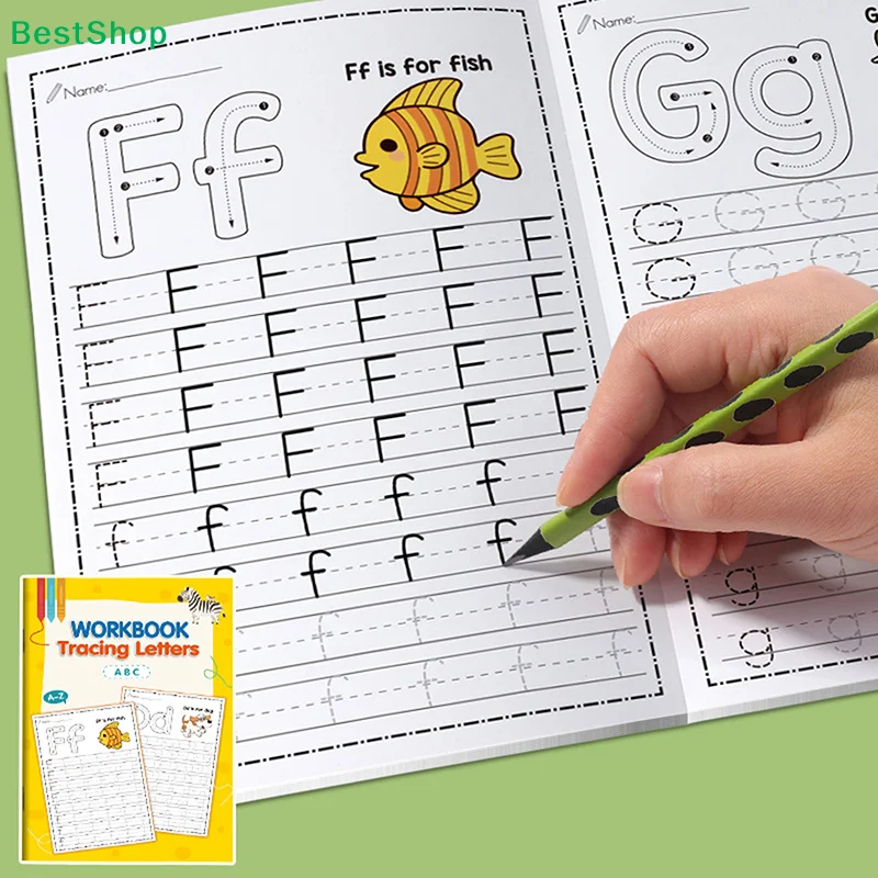 ✈✈26 Alphabet Practicing Uppercase And Lowercase Letters English Coloring Book Pen Control Training Handwriting Practice Book