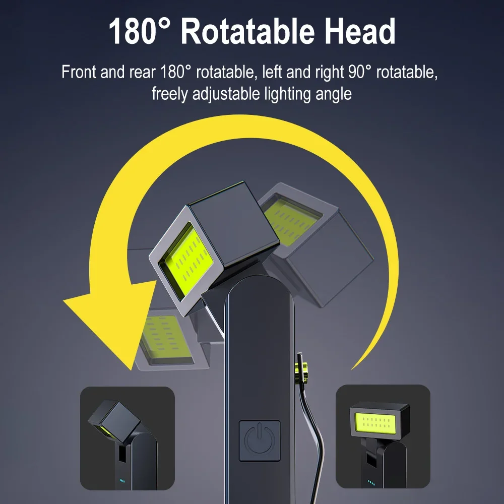 BORUiT 300LM cabeza giratoria EDC linterna LED tipo C linterna de trabajo recargable con imán linterna de bolsillo para acampar