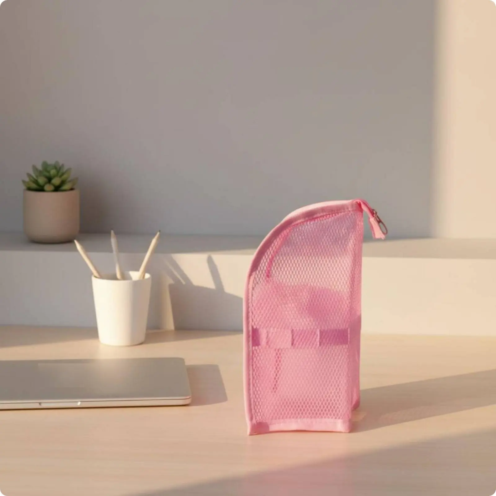 Standing Toiletry Bag Waterproof Toothbrush Pouch Cosmetic Brush Holder Lightweight Standing Makeup Bag Easy to Clean