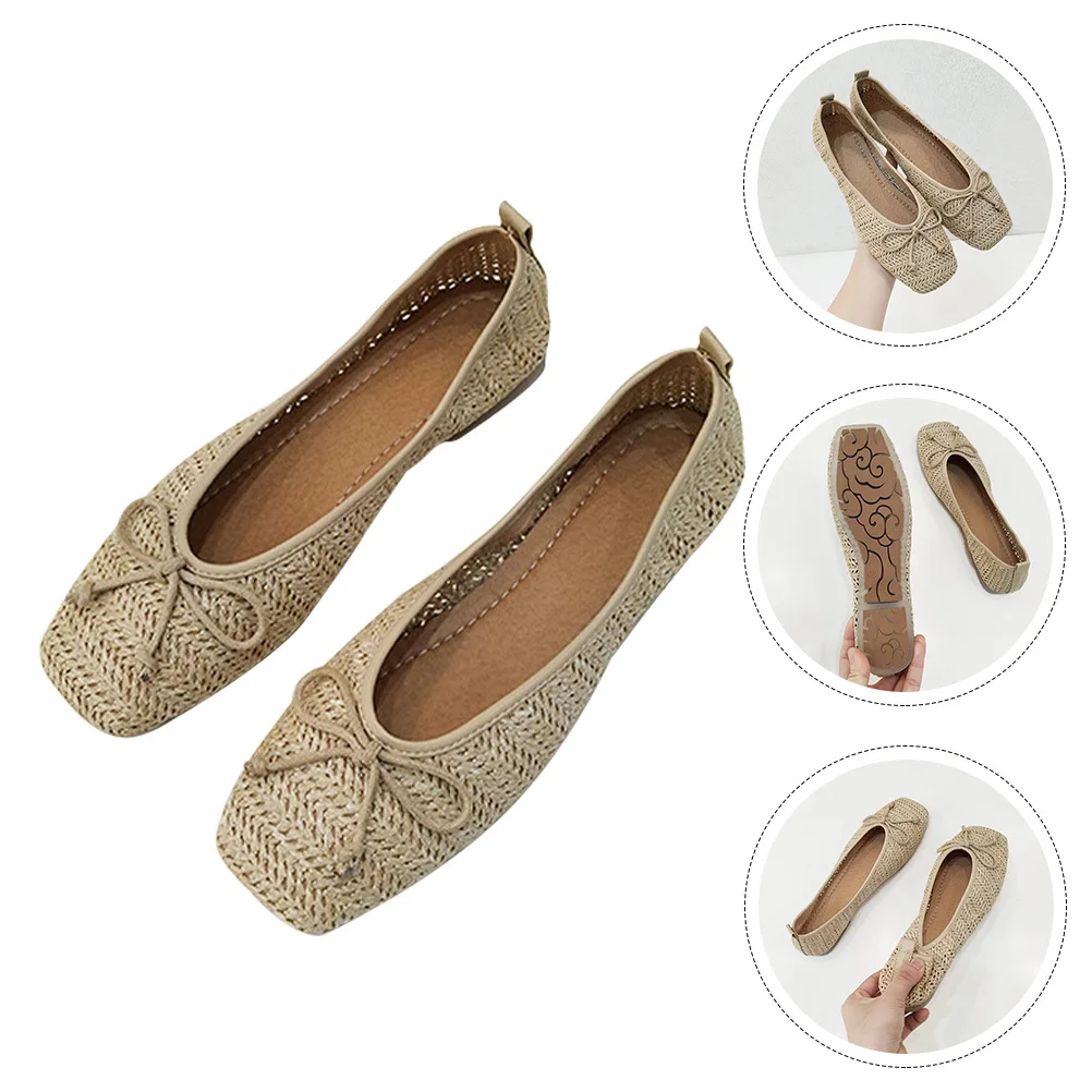 

Бабушкины туфли в стиле ретро, 1 пара, женские тканые туфли на плоской подошве, легкий, удобный, шикарный дизайн, нескользящая подошва, повседневная повседневная одежда, подарок для мамы