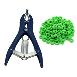 Livestock Tail Removal Pigs Sheep Broken Tail Castration Plier and Particulate Rubber Rings Castration Device Veterinary Supplie