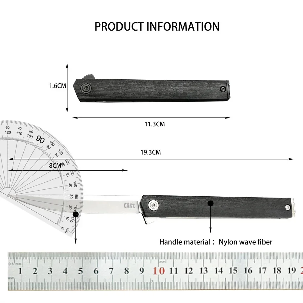 Outdoor CR CEO Gentleman\'s Flipper 7097 Pocket Folding Knife 8Cr13Mov Blade Nylon Wave Fiber Handle Camping Hunting EDC Tools