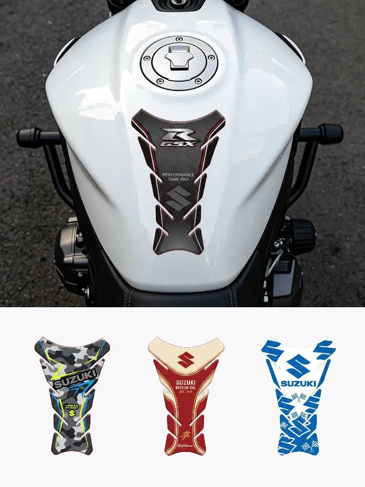 

FOR SUZUKI Motorcycle PVC Tank Pad Tank Cap Protector Racing Sticker Universal