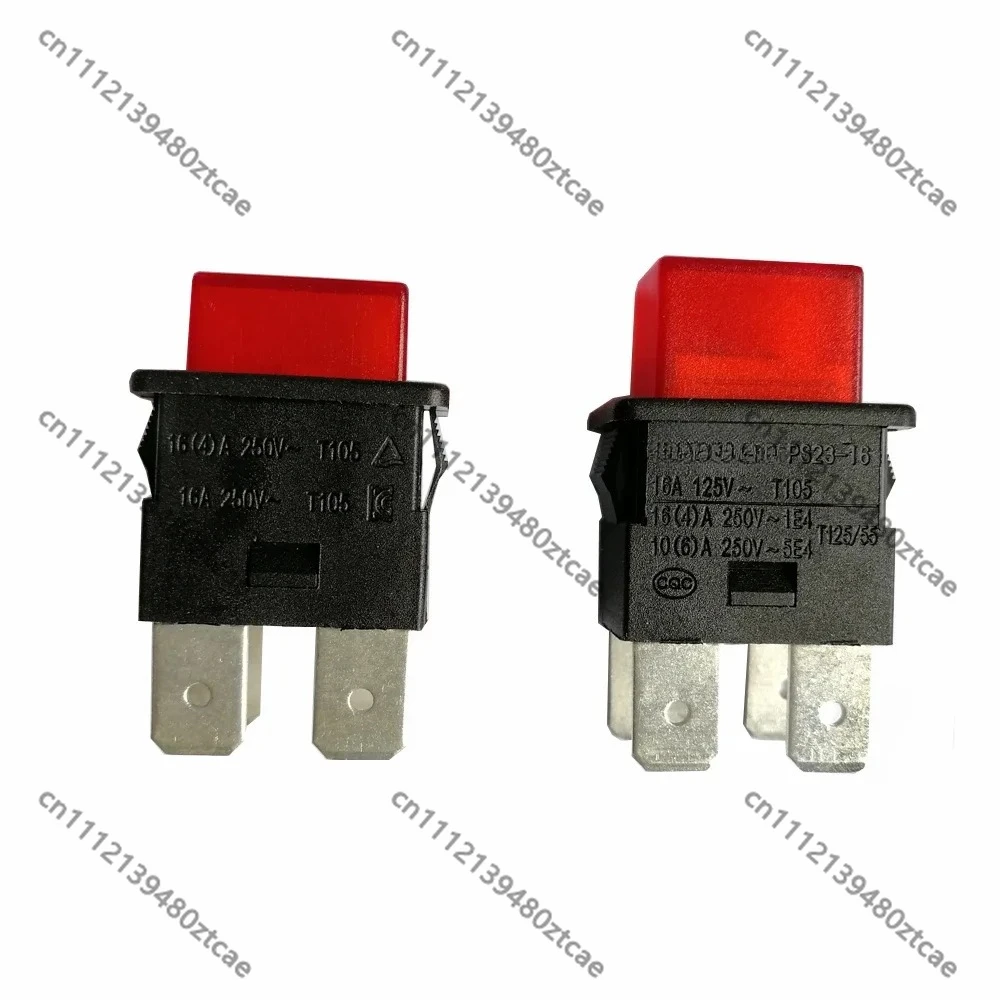 2Pcs 4Pins Self-locking Red Pushbutton Switch 16A With LED Light DurableSwitch  Socket Strip Vacuum Cleaner Household Appliance