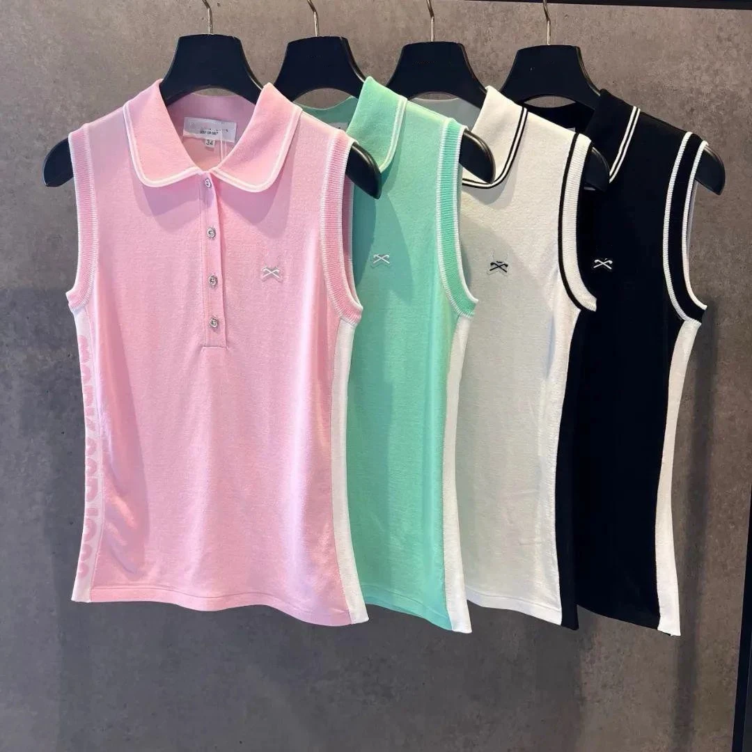 

2025 New Women Summer Golf Vest Breathable Fashion Brand Leisure Woman Golf Shirt