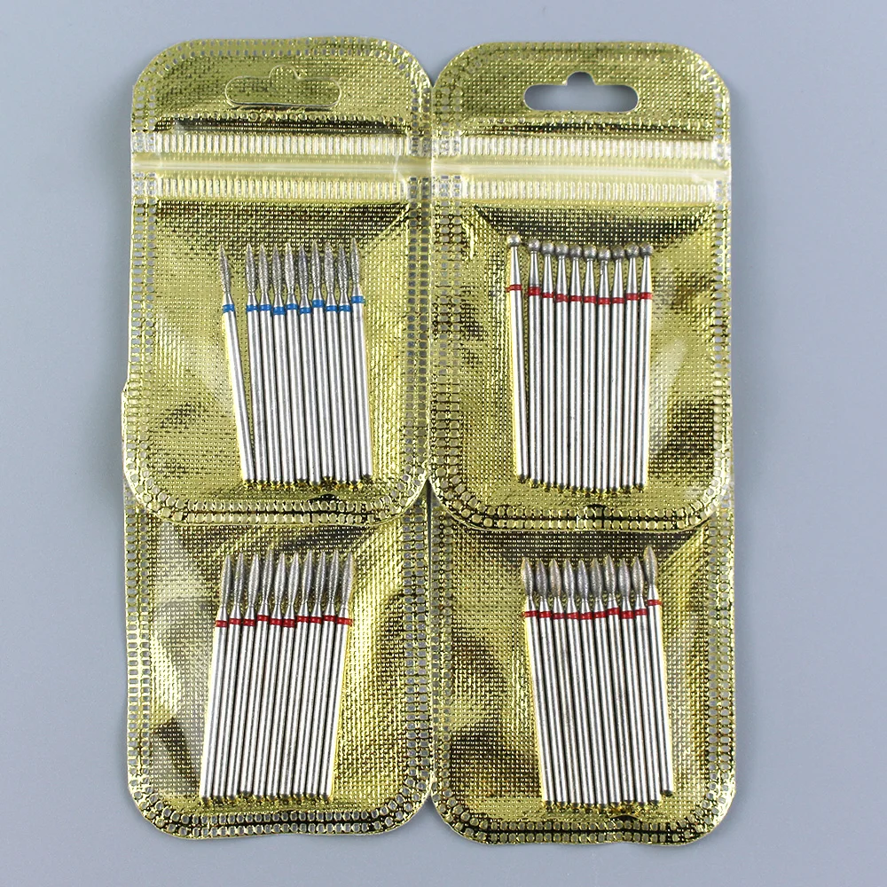 10 pezzi di punte per trapano per unghie con fresa diamantata per accessori per manicure pedicure macchina elettrica punta per unghie pennello strumenti per bava