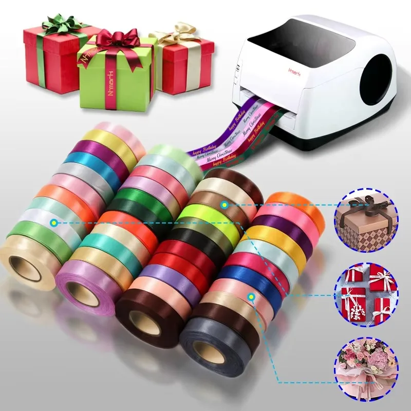 Satin Ribbon Multiple  Color Wholesale Customer Made Width Solid Colorful for Satin Ribbon Printer