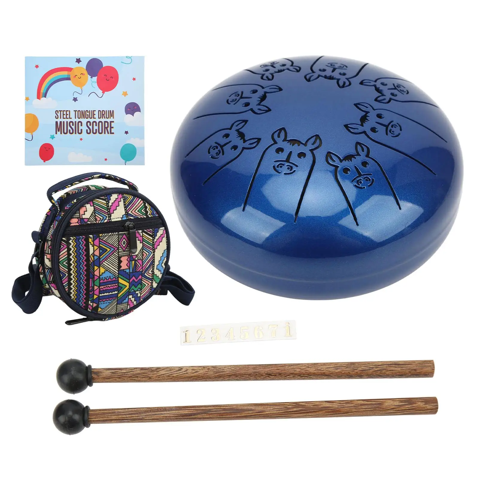 

Ethereal 5.5in Tongue Drum Set - Steel Ti Alloy for music Education & for home Decoration