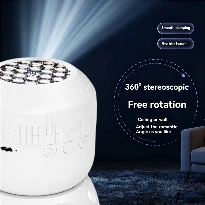 A01F-Galaxy Star Christmas Lamp Eight-In-One Rotating LED Projector Night Light For Bedroom Decor