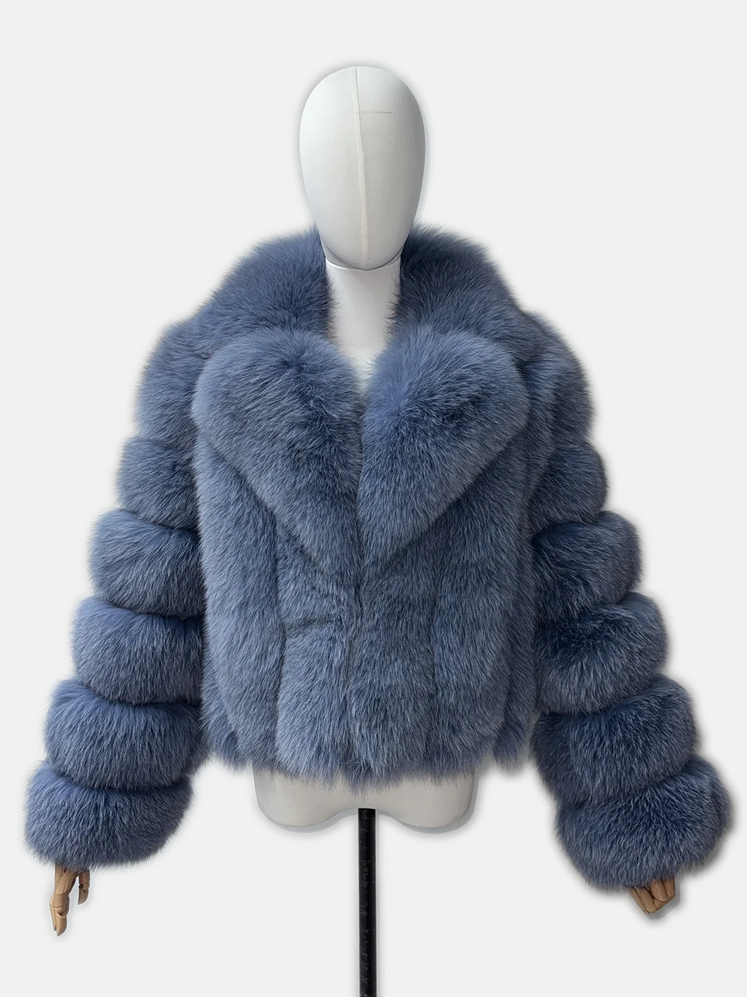 Luxury Real Fox Fur Coat Women Winter Thick Warm Short Bubble Genuine Fur Jacket Turn Down Collar Outerwear Multi Colors