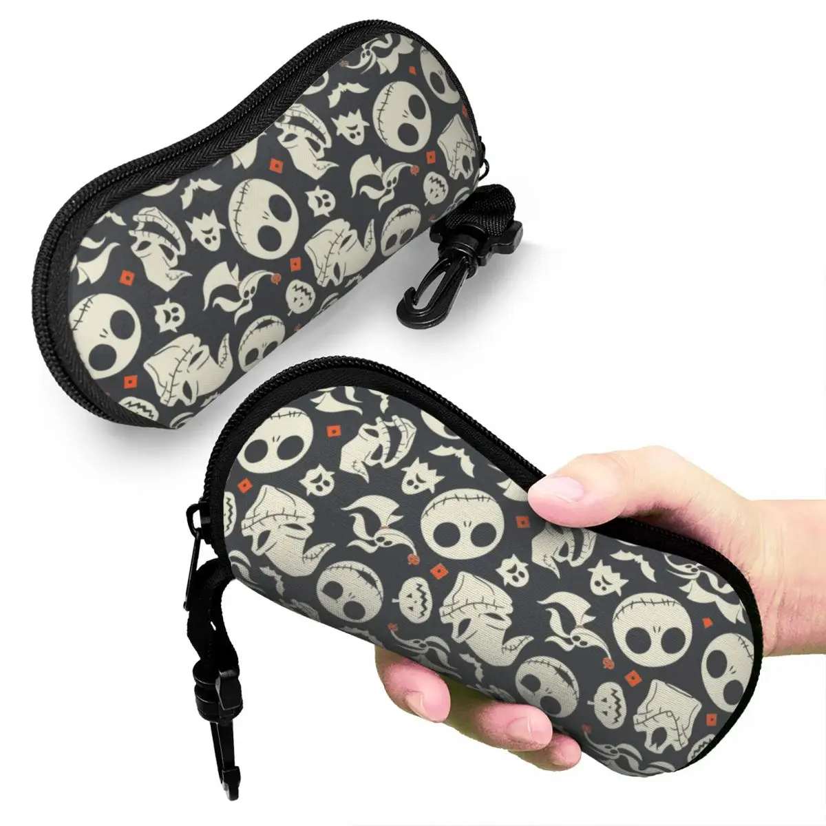 Custom Jack Skellington Shell Eyeglasses Protector Cases Women Men Sunglass Case The Nightmare Before Christmas Glasses Pouch