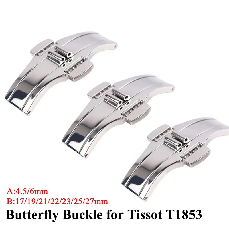 Watchband Buckle Clasp Watch Accessories for Tissot T1853 T035617 T035439 Stainless Steel Buckle Double Press Butterfly Buckles