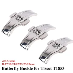 Watchband Buckle Clasp Watch Accessories for Tissot T1853 T035617 T035439 Stainless Steel Buckle Double Press Butterfly Buckles