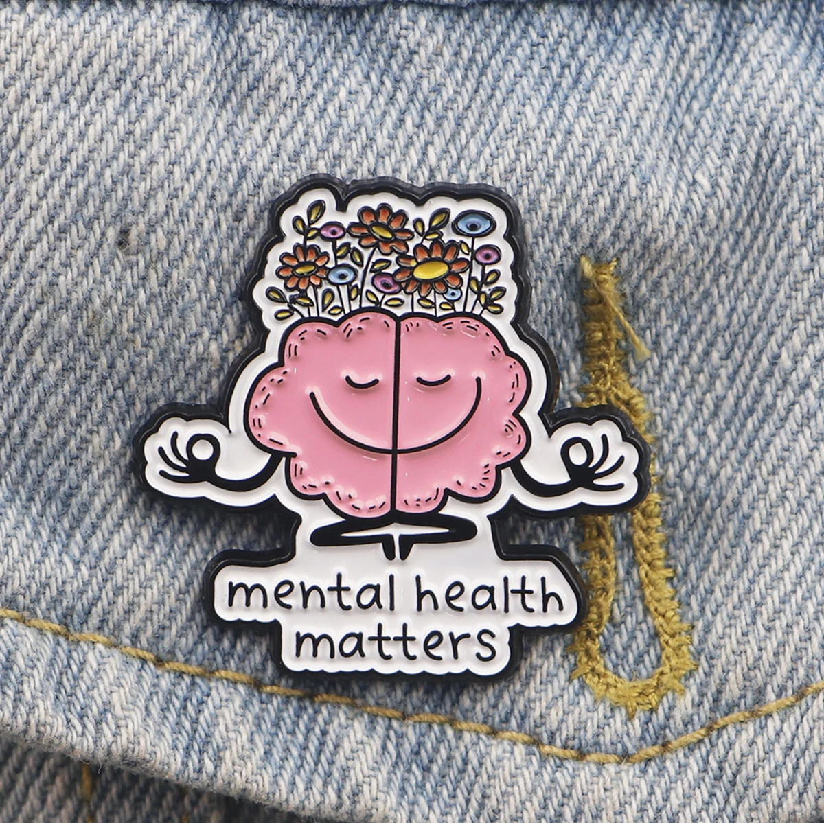 1-5pcs/Set Mental Health Funny Brain Enamel Pin Hyper Focus Lapel Pin Fashion Badge for Bags Denim Hat T-shirt Decoration Gifts