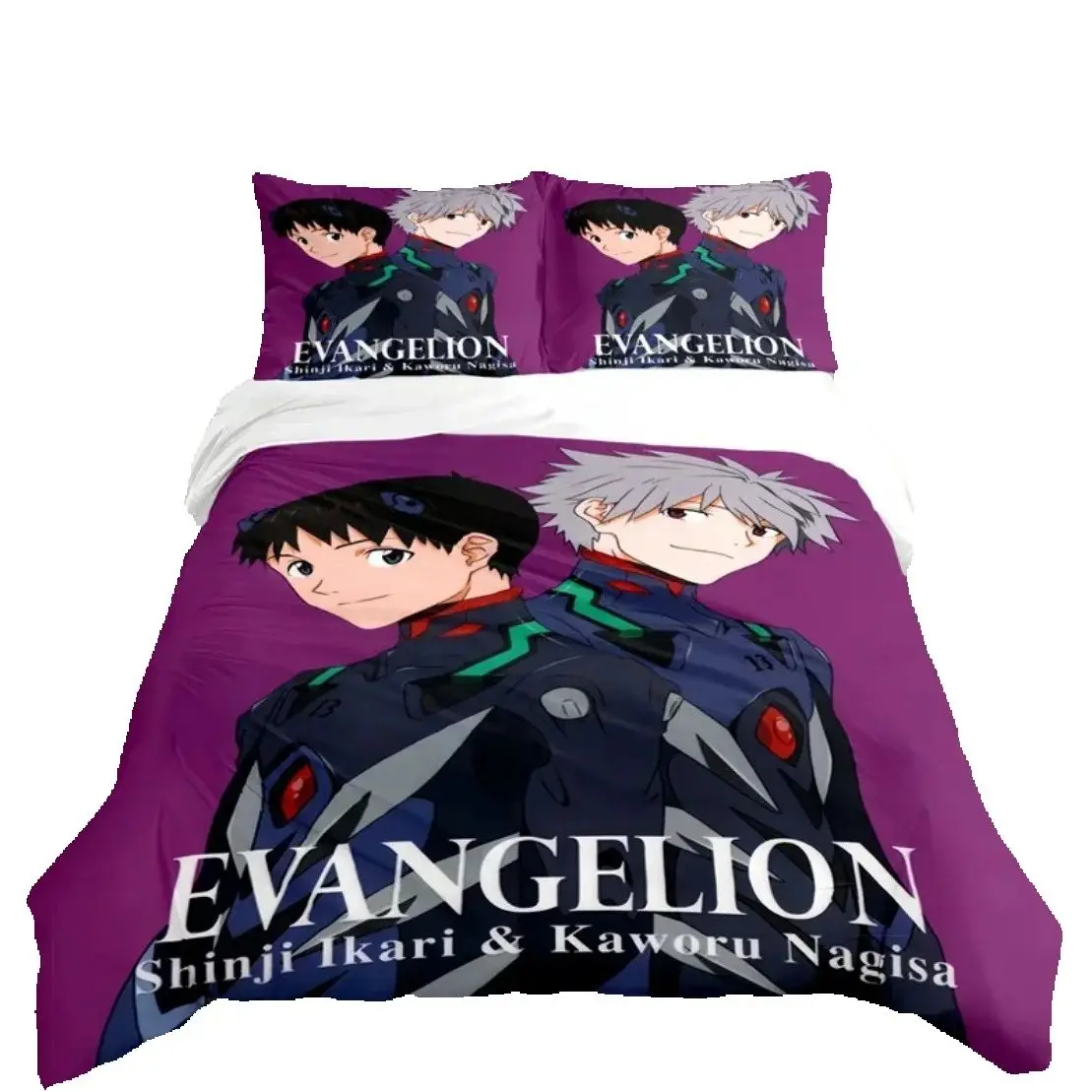 Anime Eva Duvet Cover Evangelion Bedding Set with Pillowcase Figure Asuka Langley Soryu Rei Bedding Set Bedroom Decor Gift