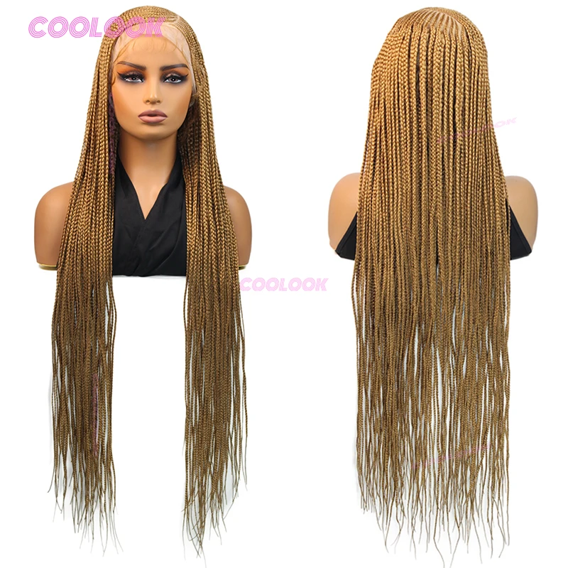 36-Zoll-Box-Part-Perücke mit Zöpfen, synthetische Perücke für Damen, Cornrow-Zopfperücken, Full-Lace-Perücke, geflochtene afrikanische Perücken, Cosplay – Detail 6