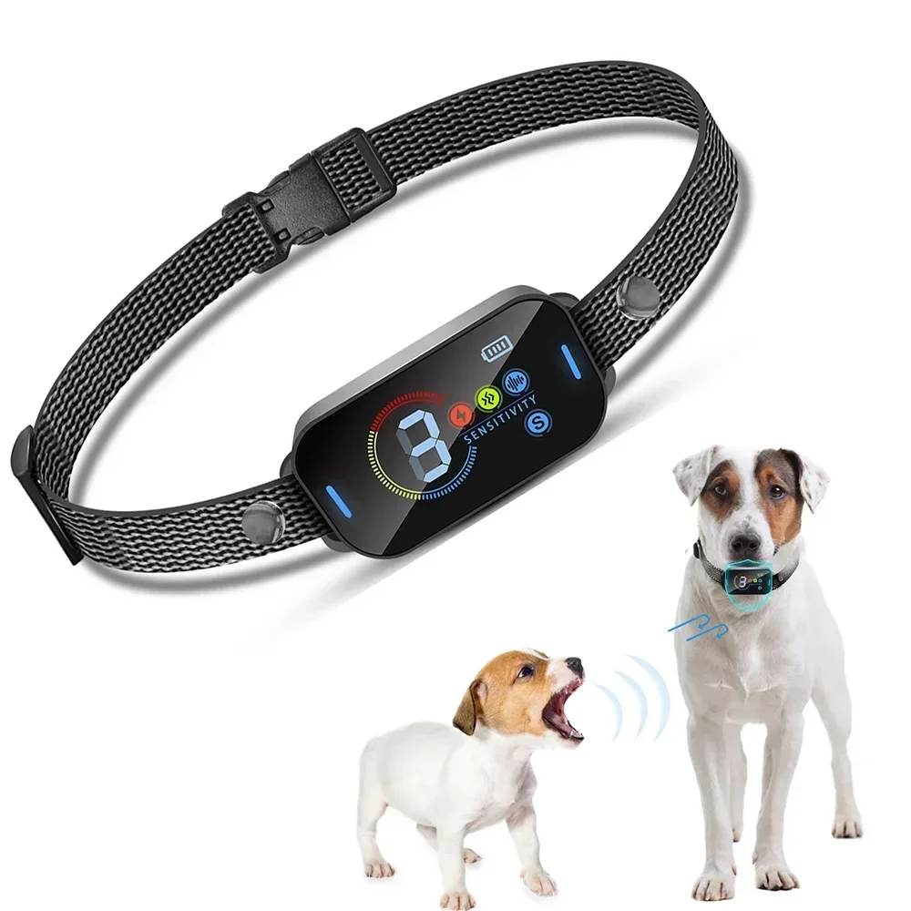 New Upgraded Pet Dog Smart Bark Stopping Collar, Automatic Electric Bark Training Collar for Large Medium Small Dogs