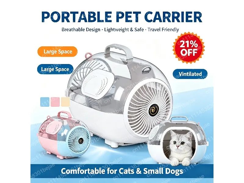 Transparent Breathable Pet Backpack Carrier Bag Portable Multifunctional Cat Cage Travel