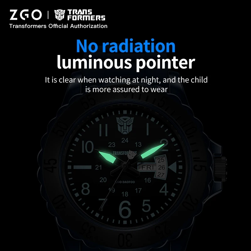ZGO Transformers Kids Watch for Boys, Multifunctional Sports Waterproof Luminous Watch for Students, Gift 5371