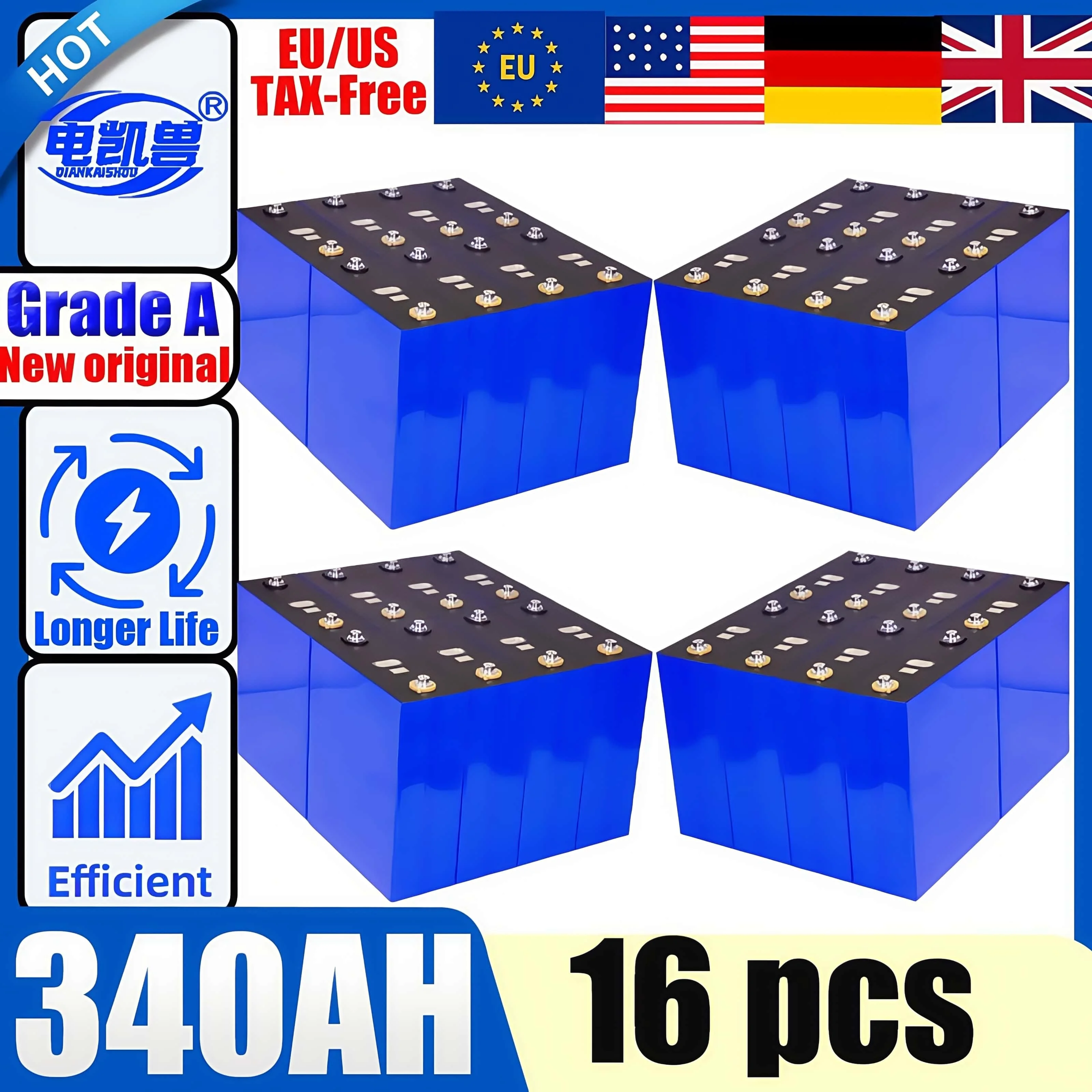16PCS Neue 3,2 V 320AH 280AH 340AH 310AH 320AHK 32AH lifepo4 batterie DIY 48V boot solar energie speicher haushalt batterie tropf-freies