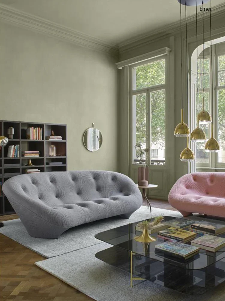 Double Three-Seat Sofa Light Luxury Modern Shell Special-Shaped Creative Design