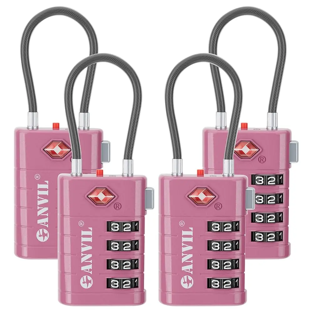 

4 Digit Luggage Locks, TSA Locks for Luggage, Advanced TSA008 core, Alert Indicator for Your Travel Lock, Suitcase Lock. (4,
