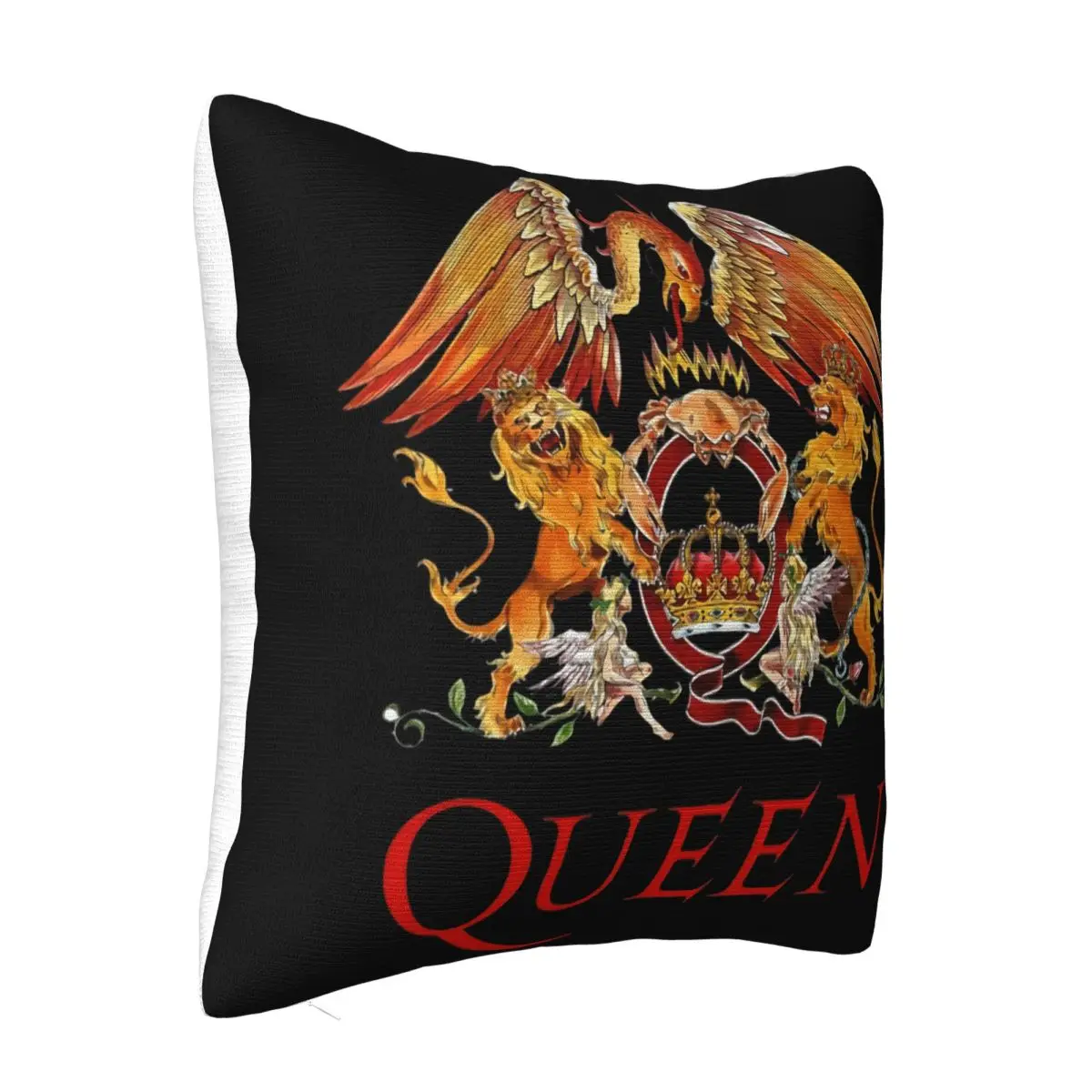 Queen Classic Crest Black Classic Rock Band Bohemian Rhapsody Rare Discount New Pillow Case