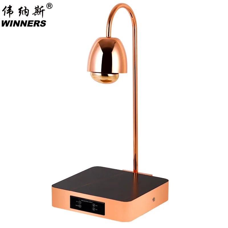 Hotel Rose Gold Stainless Steel Food Heat Preserving Lamp Buffet Service Heating Plate 2 in 1 Food Heat Warming Lamps