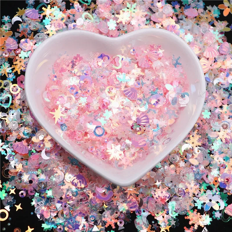 20/50g Glitter Sequin Mix Star Heart Dot Shape Colorful Nail Sequins for Shaker Nail Art Flakies Paillette Decoration