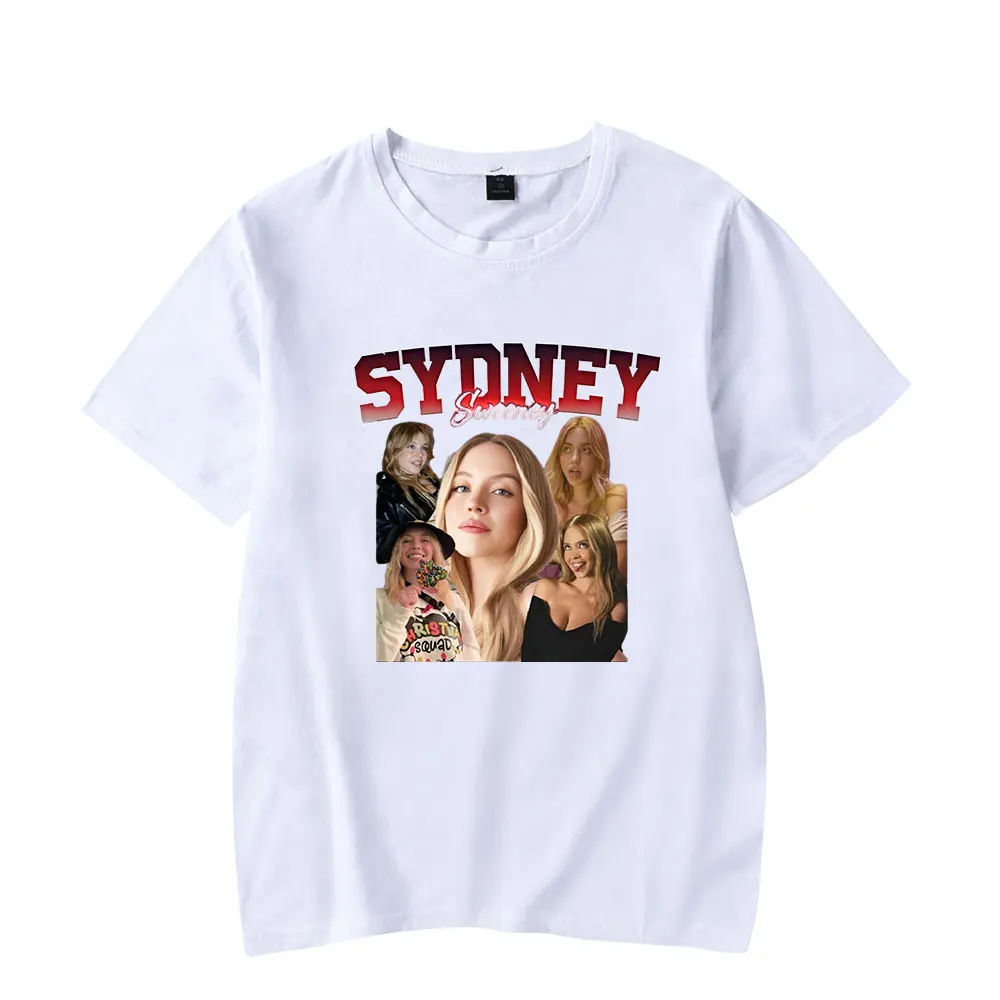 Sydney Sweeney Merch  Tee T-shirt Merch Men Short Sleeve Tee Unisex Tops Clothes Causal Female Y2K Tops