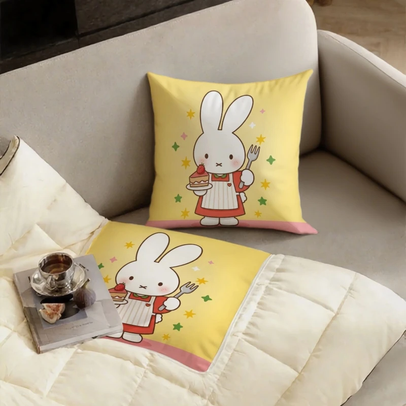 Kawaii Miffy Throw Pillow Dual Use 40*40cm Miffy Series Multi Functional Car Air Conditioning Blanket Office Nap Pillow - view 5
