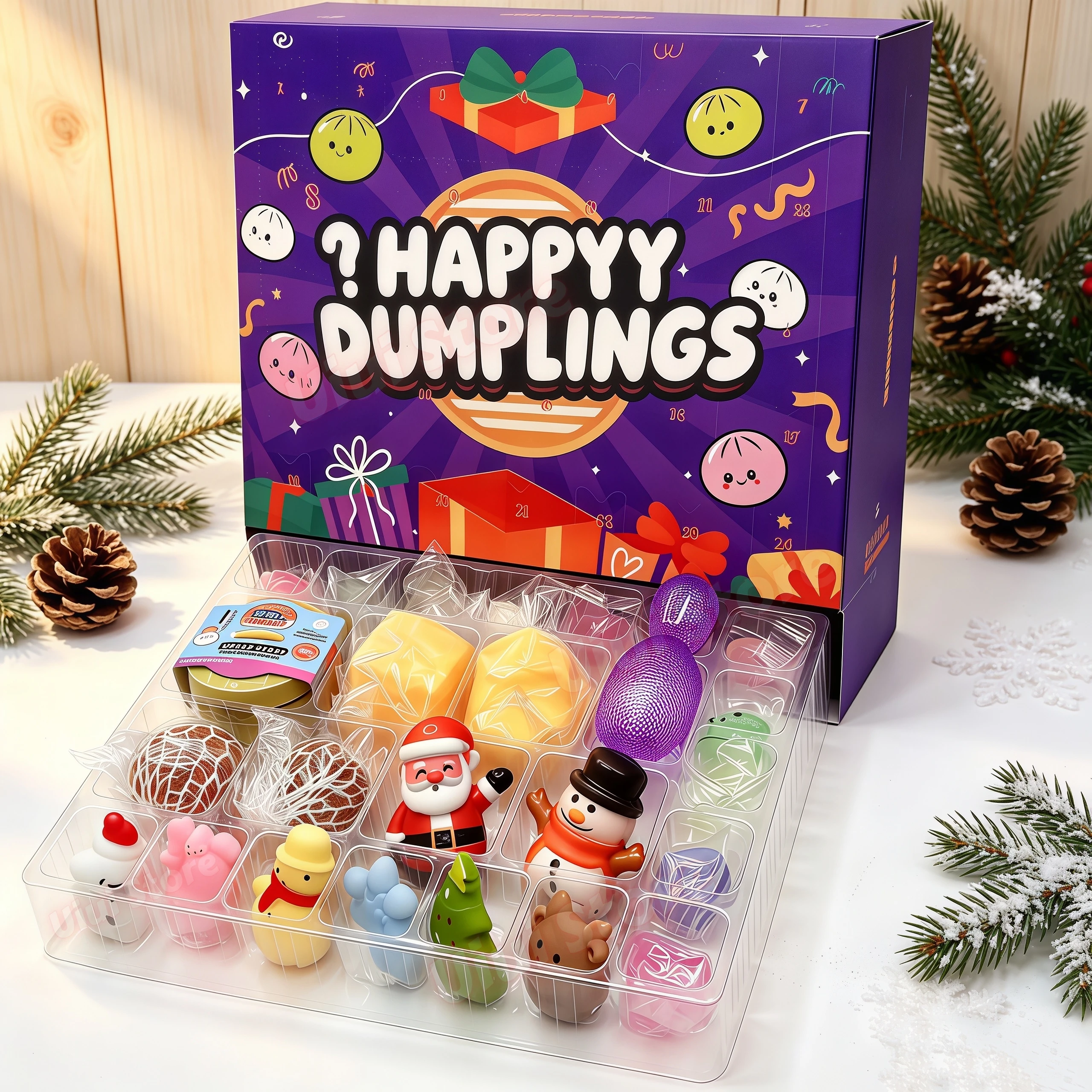 Weihnachts-Squishy-Adventskalender 2026 24-Tage-Countdown Dumpling Squishy Stressabbau Fidget Heimdekoration Überraschungsgeschenkbox – Detail 4