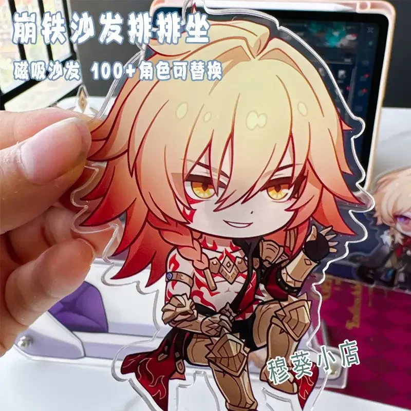 Honkai:Star Rail Live Broadcast Guest Mydie Magnetic Sofa Sitting Character Acrylic Fridge Sticker Tribbie Aglaea Desk Ornaments