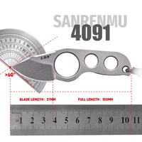 Mini Fixed Blade Knife Collar Knife Outdoor Camping Tactical Hunting Survival Tool EDC SANRENMU 4091 12C27 Blade With K-Sheath